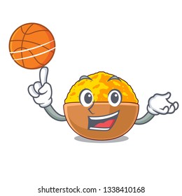 With basketball turmeric powder isolated with the mascot