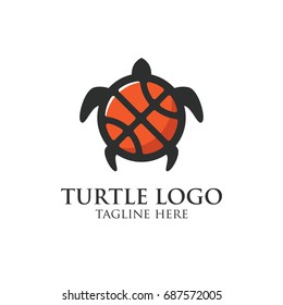 Basketball Turtle protection logo design concept