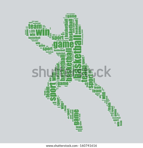 Basketball Typography 3d Text Word Art Stock Vector (Royalty Free