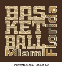 Basketball Typography Graphics. Man's T-shirt Printing Design. Fashion Print for sportswear apparel. Vector illustration