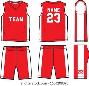 Basketball Uniform Fashion Flat Templates