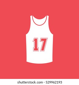 Basketball Uniform Flat Icon On Red Background
