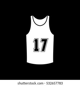 Basketball Uniform Flat Icon On Black Background