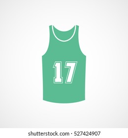 Basketball Uniform Green Flat Icon On White Background