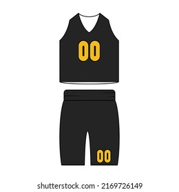 Ilustración vectorial del uniforme de baloncesto.