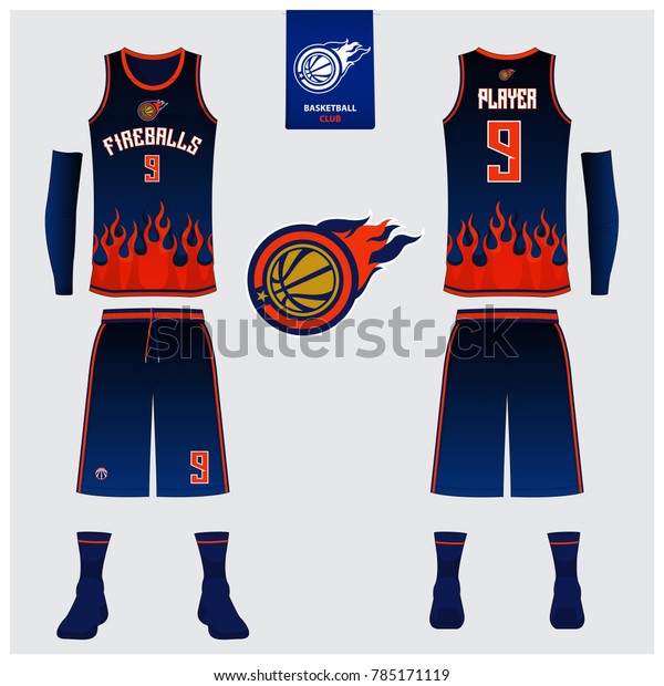 Basketball uniform template design. Tank\
top t-shirt mockup for basketball jersey. Front view and back view\
basketball shirt. Vector\
Illustration.