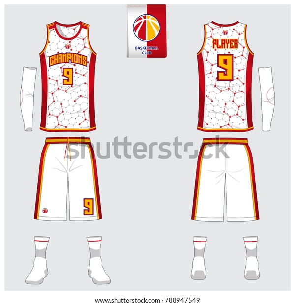 バスケットボールのユニフォームテンプレートデザイン バスケットボールのジャージー用のタンクトップtシャツのモックアップ 前面と背面にバスケットボール のシャツ ベクターイラスト のベクター画像素材 ロイヤリティフリー