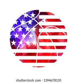 Basketball USA. Vector illustration with American flag