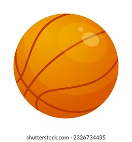 Icono de la caricatura vectorial de baloncesto sobre fondo blanco. Baloncesto naranja en estilo plano. Vista de media vuelta