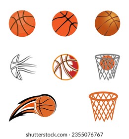 Conjunto de diseño de vectores de baloncesto para clipart
