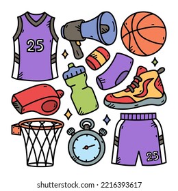 Basketball vector doodle illustration isolated background