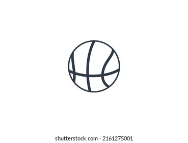 Emoticono plano vectorial de baloncesto. Ilustración aislada del baloncesto. Icono de baloncesto