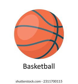 Icono plano Vector de baloncesto Icono ilustración Diseño. Símbolo deportivo y de juegos sobre fondo blanco Archivo EPS 10