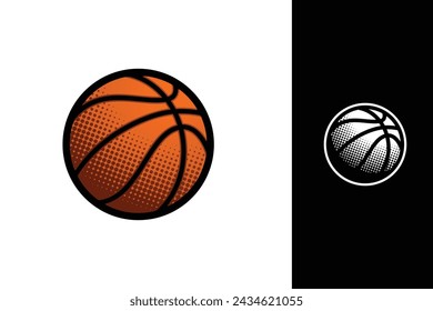 basketball vector graphic with halftone effect for basketball logo, banner, sticker, etc.