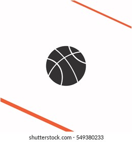 Basketball vector grey icon on white background. Basketball symbol stock bitmap illustration. Business picture.