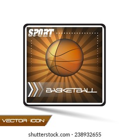 Basketball vector icon or button with ball/design for your website, website application and other uses