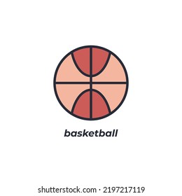 basketball vector icon. Colorful flat design vector illustration. Vector graphics