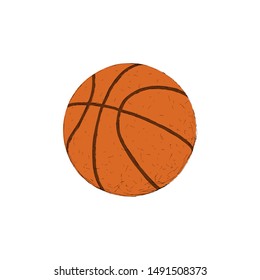 Basketball vector icon. Hand drawn basketball ball.