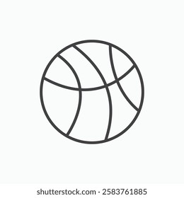 Basketball vector icon isolated in black line