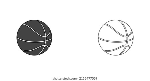 Basketball vector icon linear on white background.