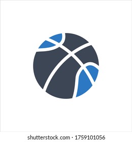 Icono vectorial de baloncesto en fondo blanco