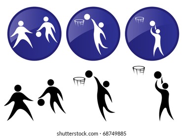 Basketball. Vector icon set.