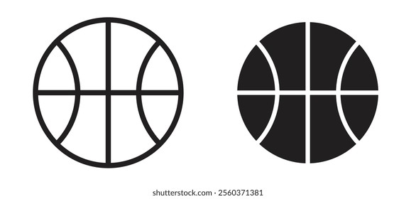 Basketball vector icon set in black color.