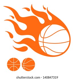 Basketball vector. Icon set. Isolated basketball ball on white background. Vintage style