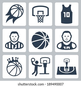 Basketball vector icons set