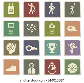 basketball vector icons for user interface design