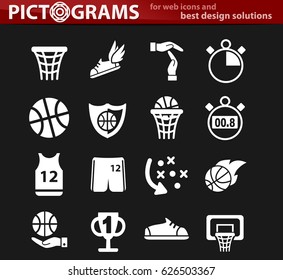 basketball vector icons for user interface design