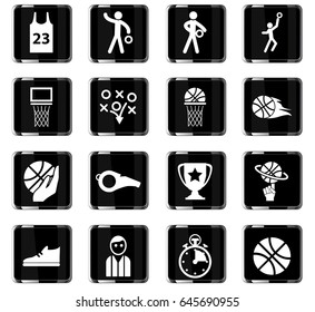 basketball vector icons for user interface design