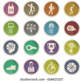 basketball vector icons for user interface design