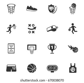 basketball vector icons for web and user interface design