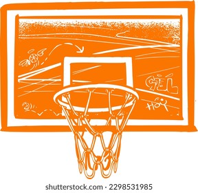 basketball vector illustration in hand drawn sketch stile 