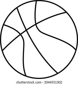 A basketball. Vector illustration highlighted on a white background. Black and white illustration of a basketball.