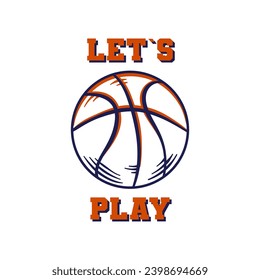 basketball vector illustration, basketball logo, simple t-shirt design