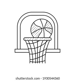 Basketball vector illustration, simple hand drawn Basketball sport Line Icon