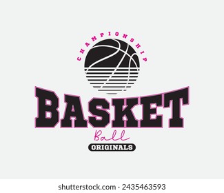 Basketball vector illustration and typography, perfect for t-shirts, hoodies, prints etc.