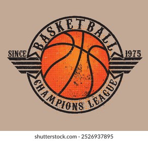 Ilustración vectorial y tipografía de baloncesto, perfecto para camisetas, sudaderas, estampados, etc.