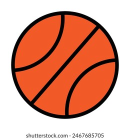 basketball Vector Line Filled Icon Design