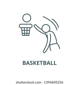 Basketball vector line icon, linear concept, outline sign, symbol