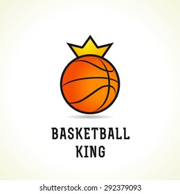 Basketball vector logo. Ball, sportsman player sign. Brand symbol of national competitions, mobile app icon, sport equipment shop. Creative red award medal. Isolated abstract graphic design template.