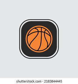 basketball vector logo design on round shape, suitable use for symbol, icon and element design