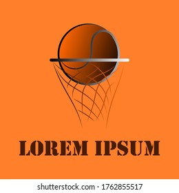 Basketball Vector Logo with the letter "S" entered the basket. Basketball Vector Logo.