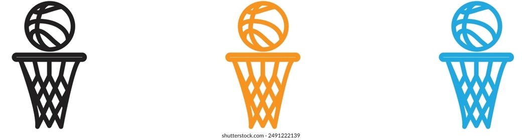 Basketball vector logo set collection for web app ui
