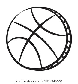Basketball vector in modern doodle style, sports equipment 