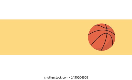 basketball vector basketball on yellow background. free space for text. poster. blank.