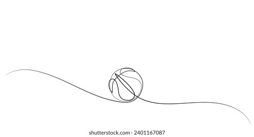 Basketball vector one line drawing. single line illustration