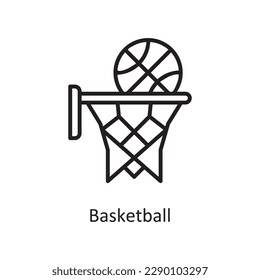 Basketball Vector Outline icon Design illustration. Gaming Symbol on White background EPS 10 File
